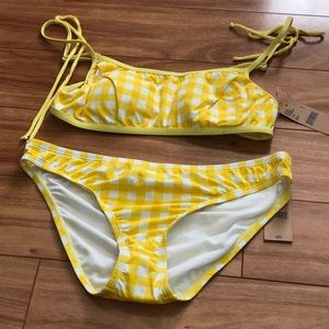 (NEW) Yellow Gingham Bikini Set - sample sale